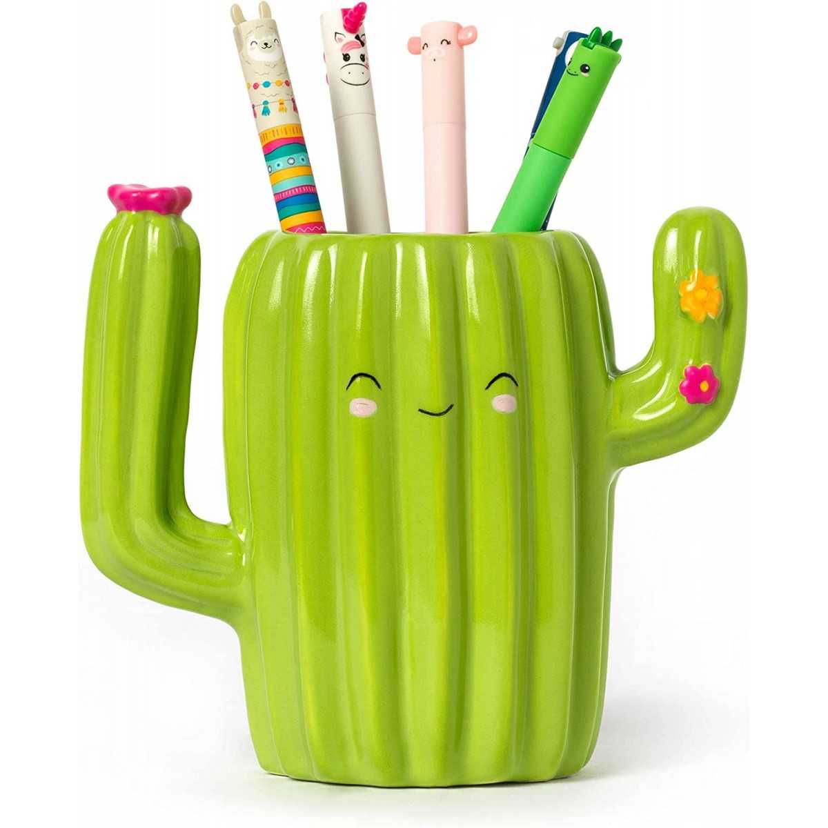 CERAMIC PEN HOLDER - DESK FRIENDS - CACTUS
